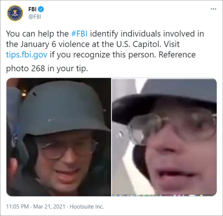 FBI's January 6 tweet