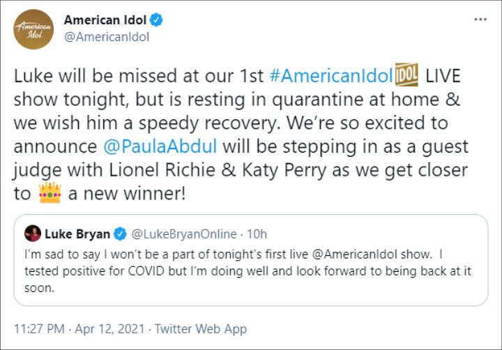 A Tweet of 'American Idol'