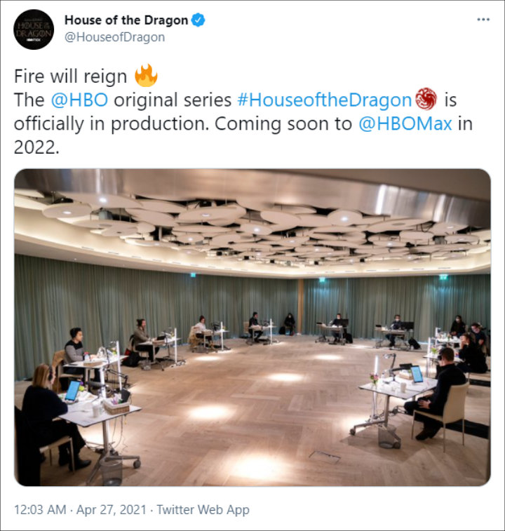 'House of Dragon' started production