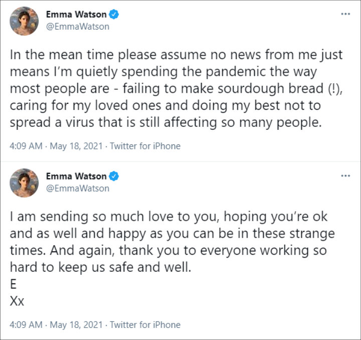 Emma Watson via Twitter
