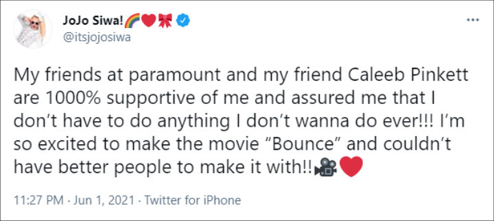 JoJo Siwa via Twitter