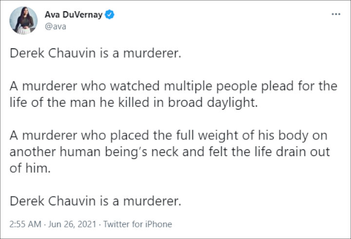 Ava DuVernay's Tweet