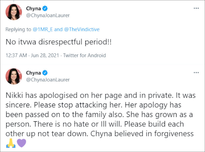 Chyna's official Twitter page