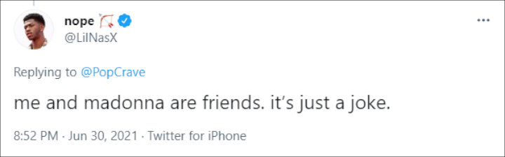 Lil Nas X's Tweet