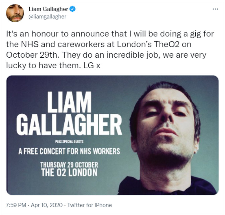 Liam Gallagher announced his concert