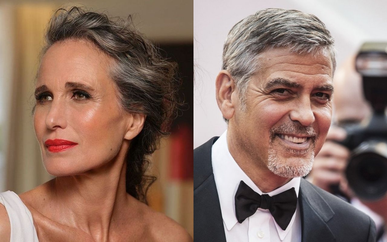 Andie MacDowell Likens Herself to George Clooney as She Refuses to Dye Her Grey Hair