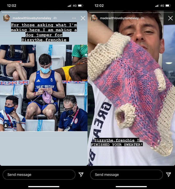 Tom Daley showed his dog sweater
