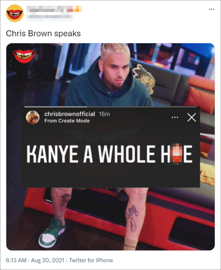Chris Brown slammed Kanye West