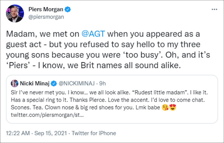 Nicki Minaj and Piers Morgan's Twitter War