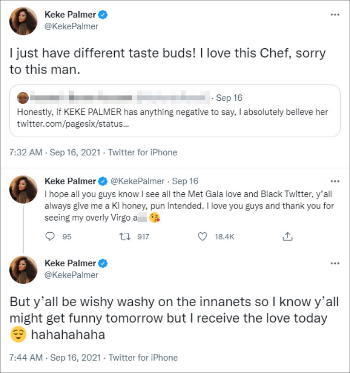 Keke Palmer via Twitter