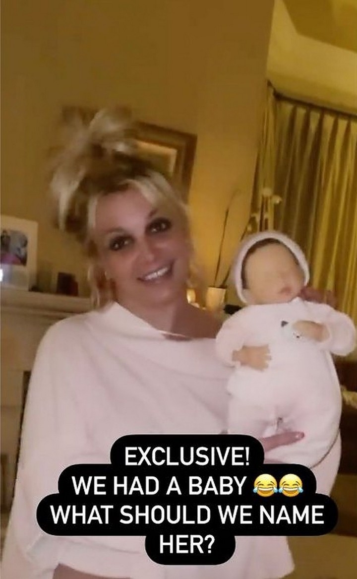 Britney Spears shows off her 'baby' doll