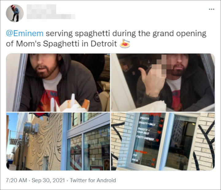 Eminem surprises fans at his Mom's Spaghetti