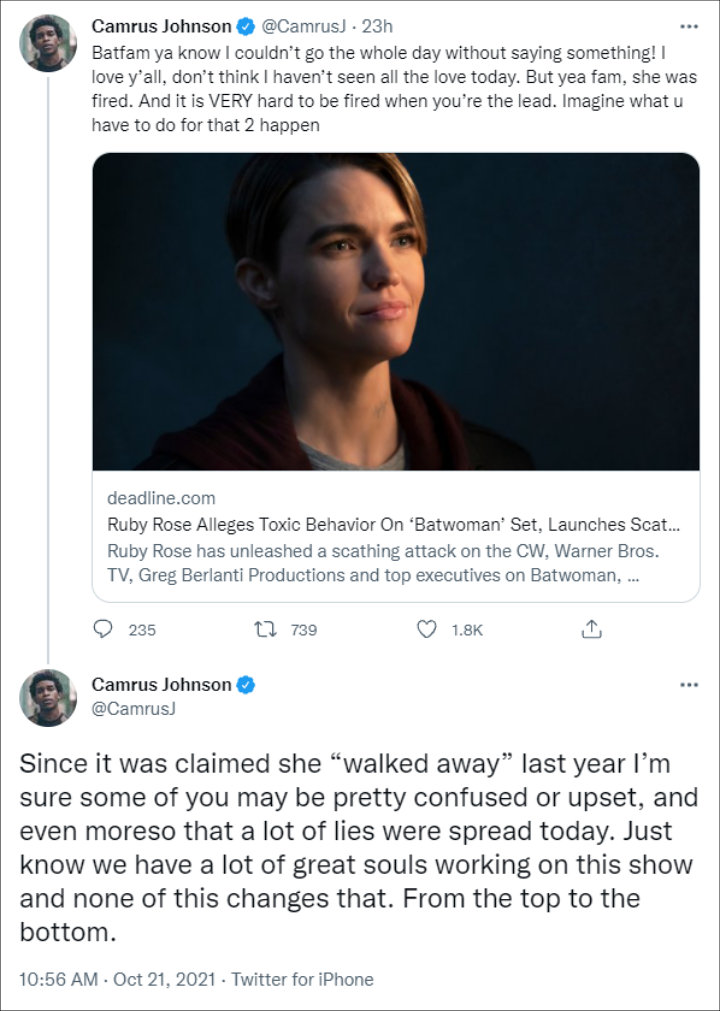 Dougray Scott shut down Ruby Rose's allegations of abuse on Batwoman set