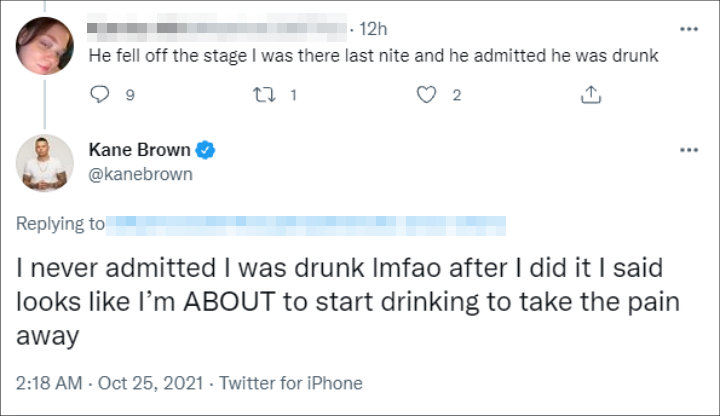 Kane Brown's Tweet
