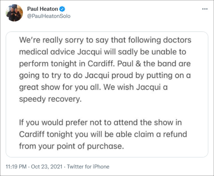 Paul Heaton via Twitter