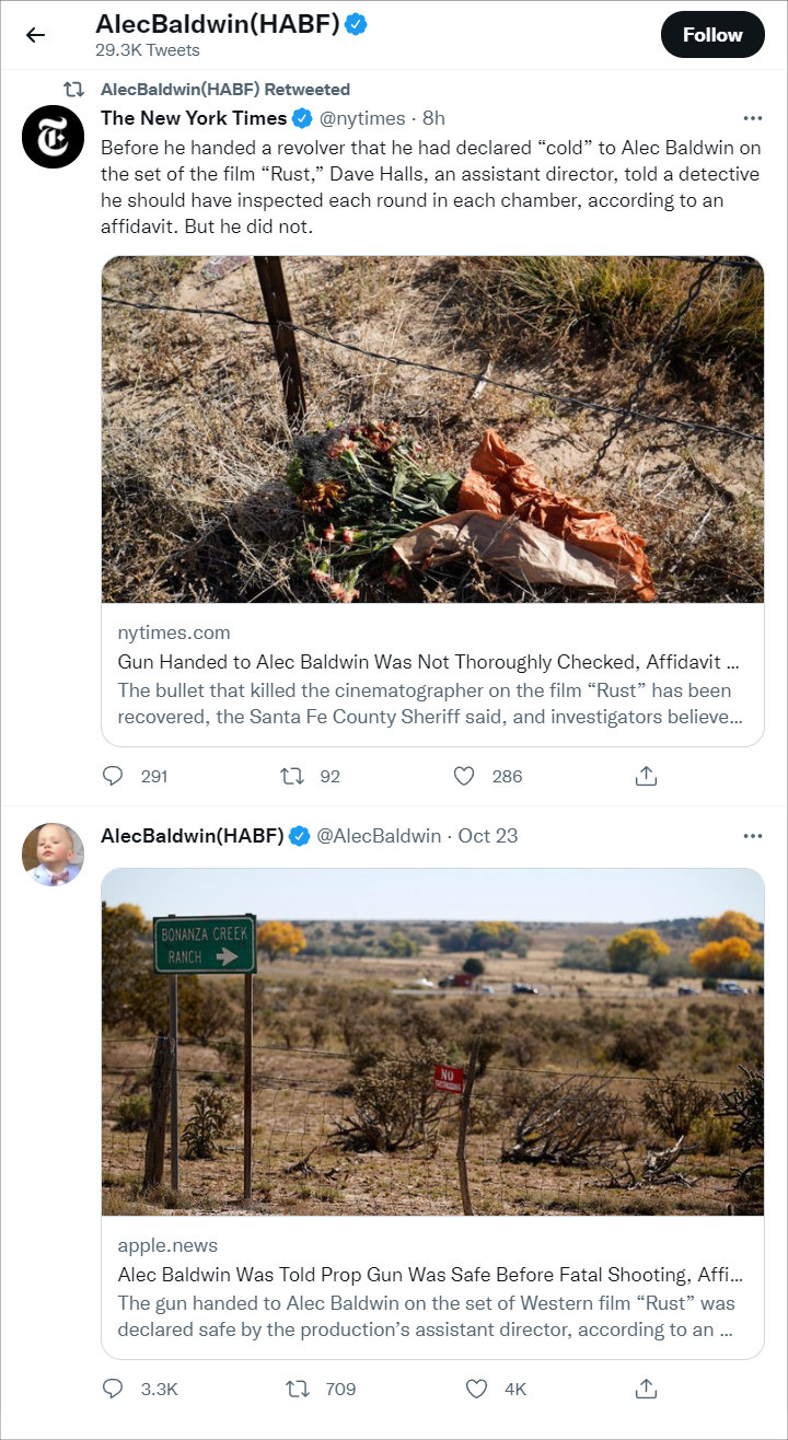 Alec Baldwin's Twitter Posts