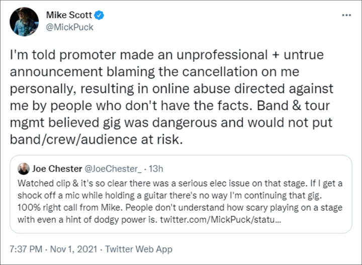 Mike Scott's Tweet