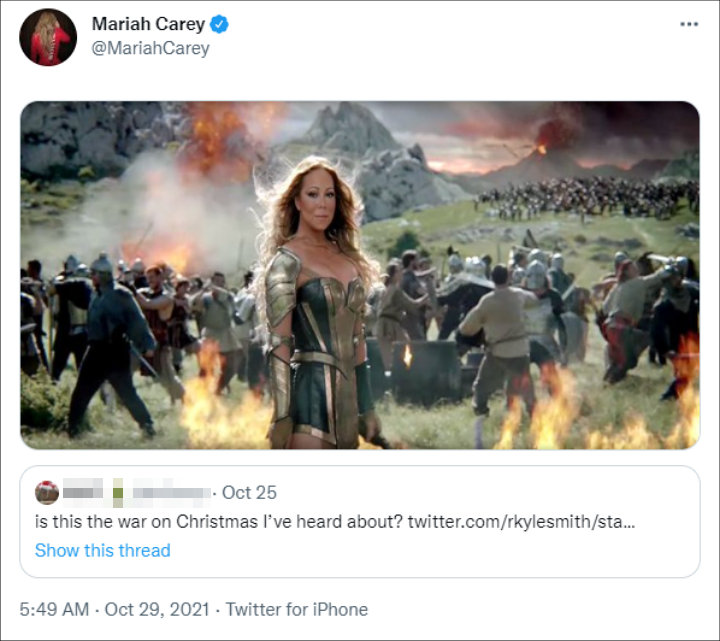 Mariah Carey poked fun at Texas bar banning her Christmas song