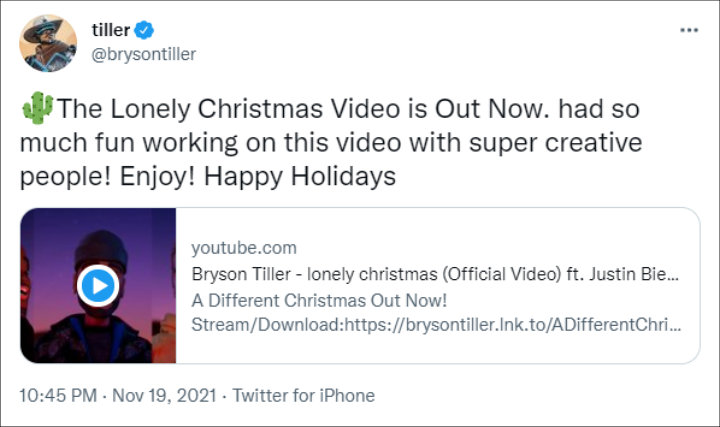 Bryson Tiller via Twitter
