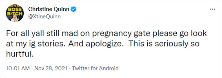 She doubled down on her statement on Twitter