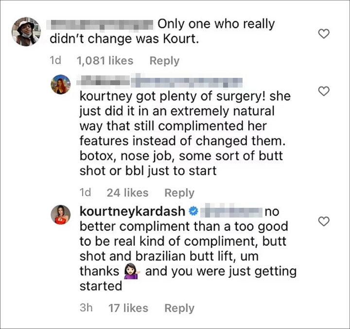 Kourtney Kardashian's Reply to a Troll's Comment