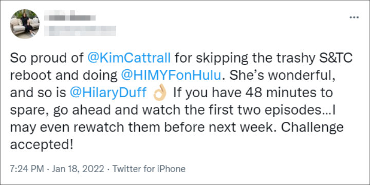Kim Catrall liked this tweet