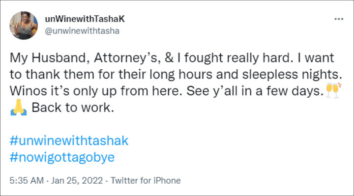 Tasha K's Tweet