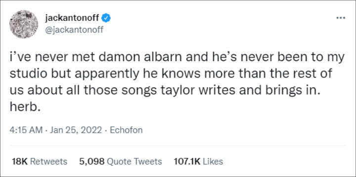 Jack Antonoff via Twitter
