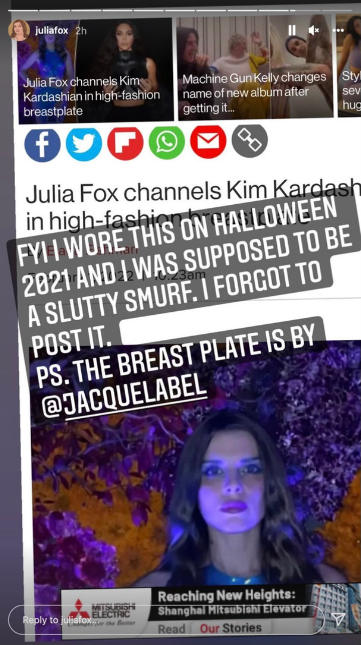 Julia Fox's IG Story #2