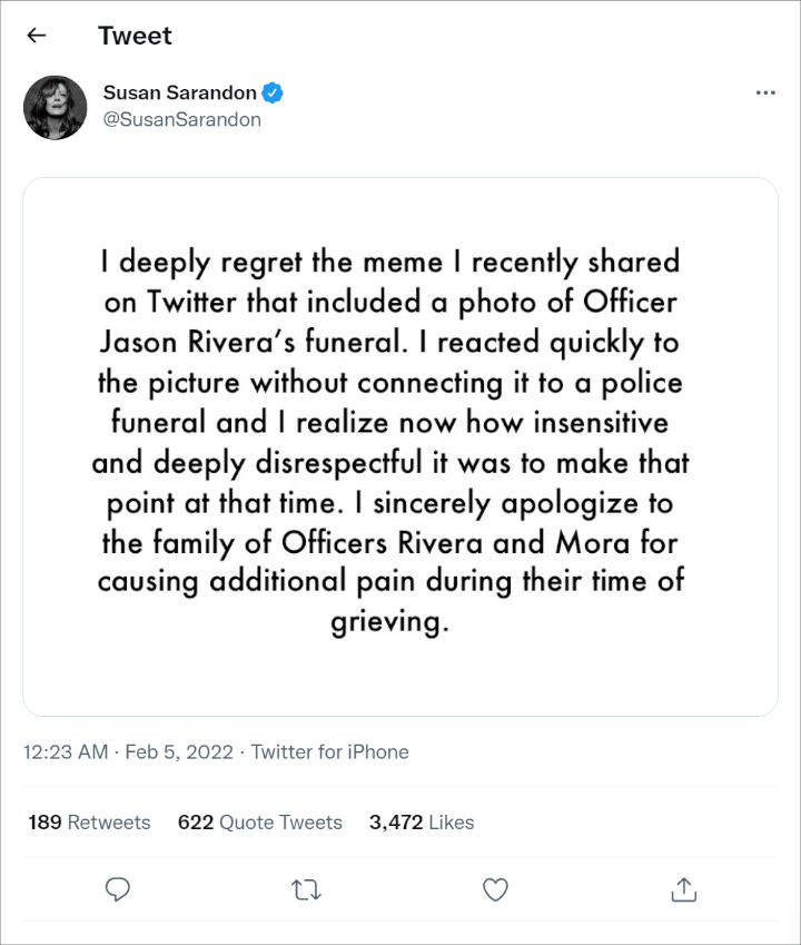 Susan Sarandon's Tweet