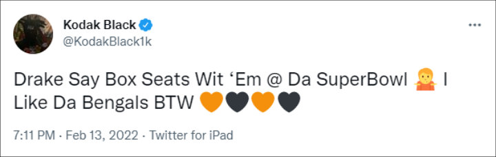 Kodak Black via Twitter