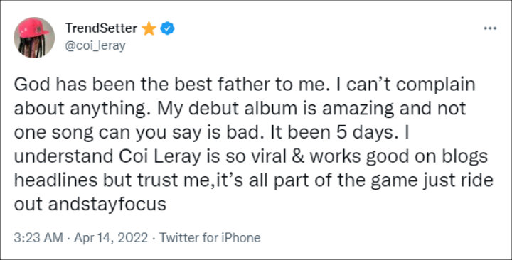 Coi Leray defended herself