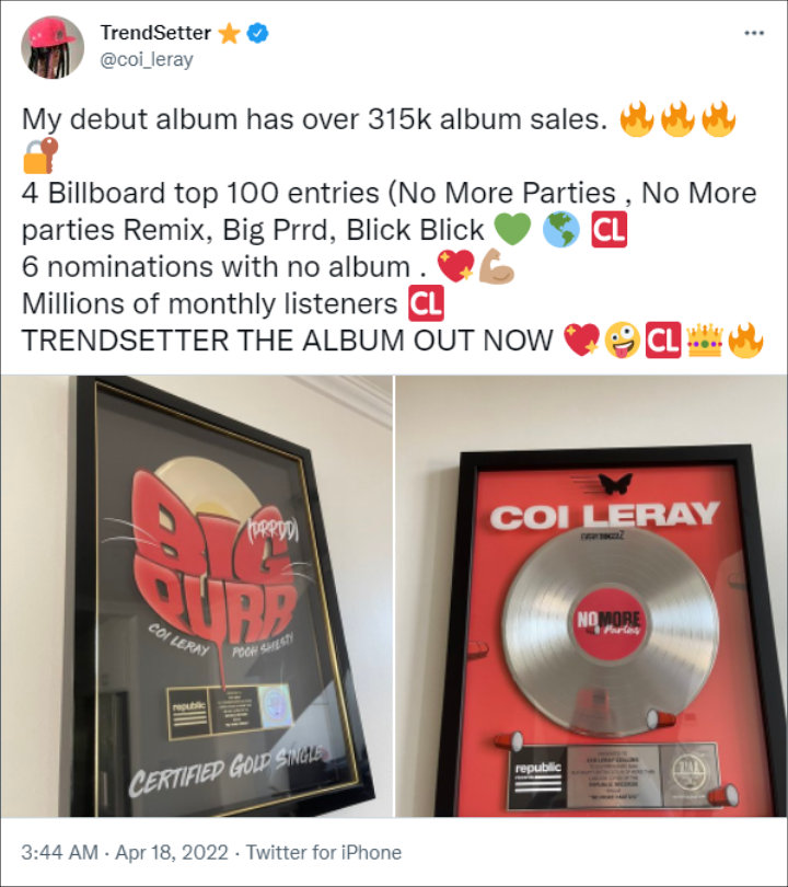 Coi Leray via Twitter