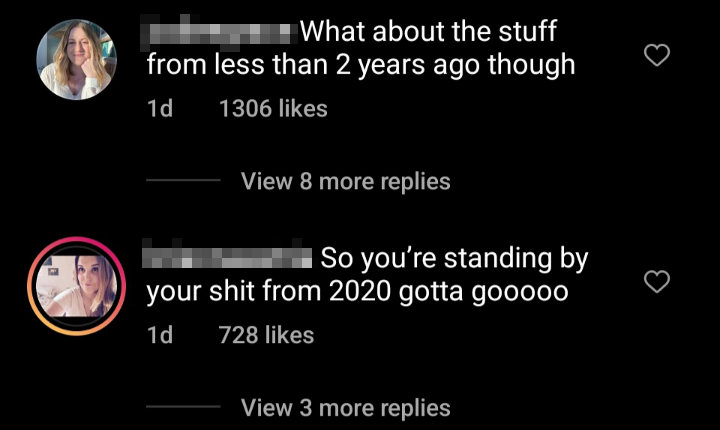 Tinx comment section