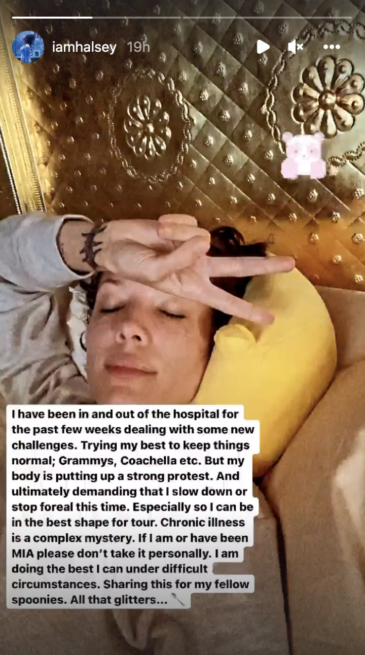 Halsey hinted at being MIA due to chronic illness