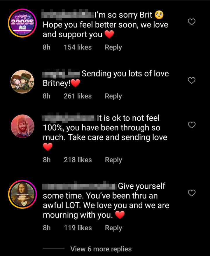 Britney Spears Comment Section