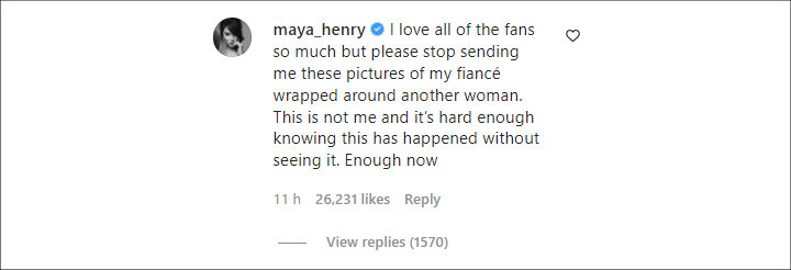 Maya Henry's Twitter Post