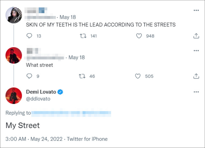 Demi Lovato's Reply to Fan's Tweet