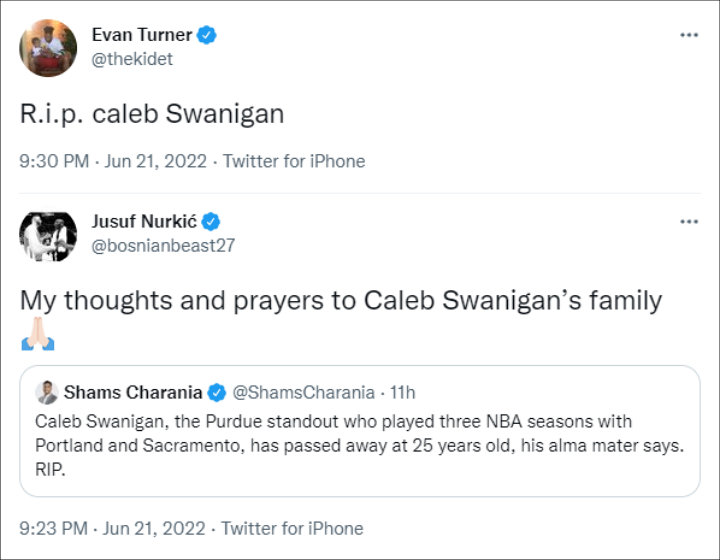 Tweets Over Caleb Swanigan's Passing
