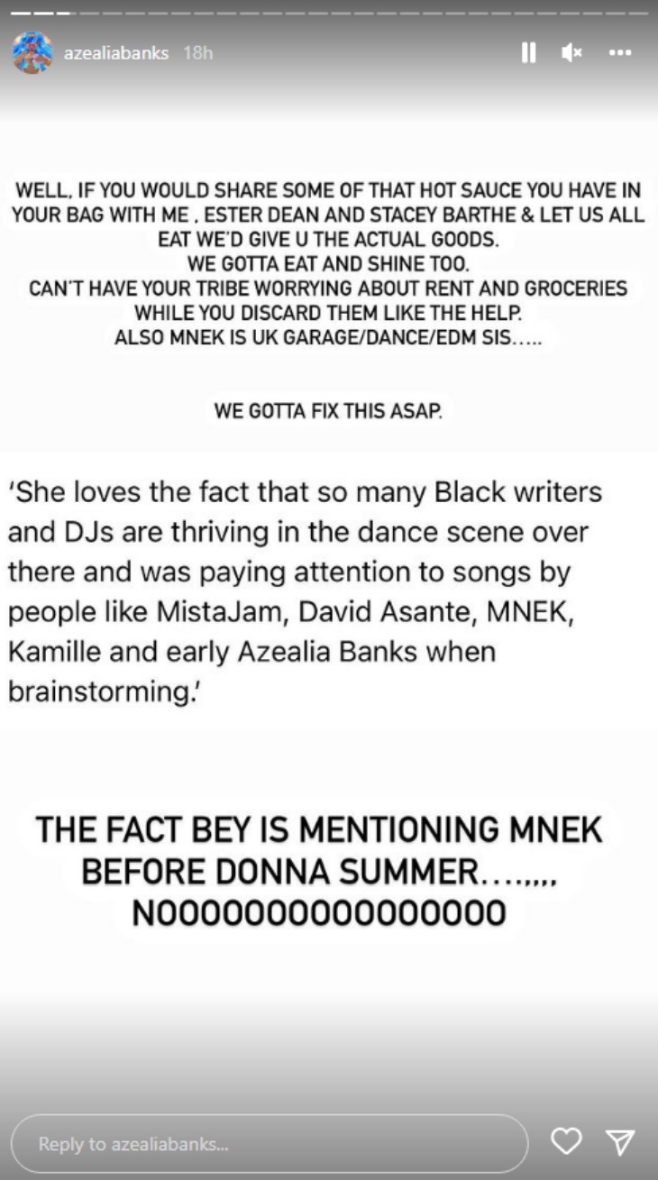 Azealia Banks' IG Story