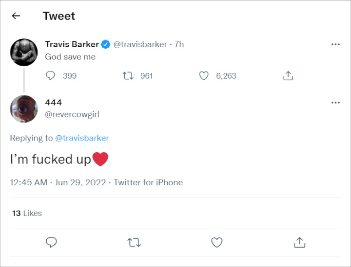 Travis Barker's Tweets