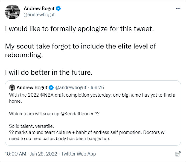 Andrew Bogut Takes a Dig at Kendall Jenner