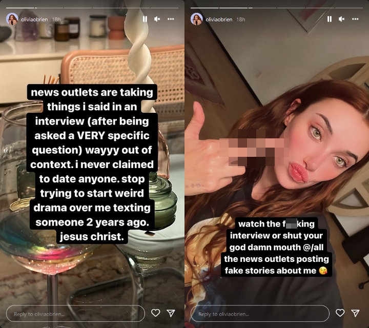 Olivia O'Brien's Instagram Story