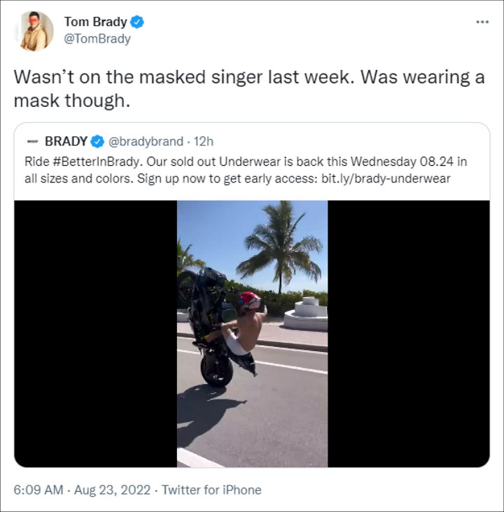 Tom Brady's tweet