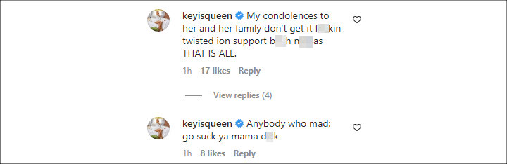 Queen Key's IG Comments