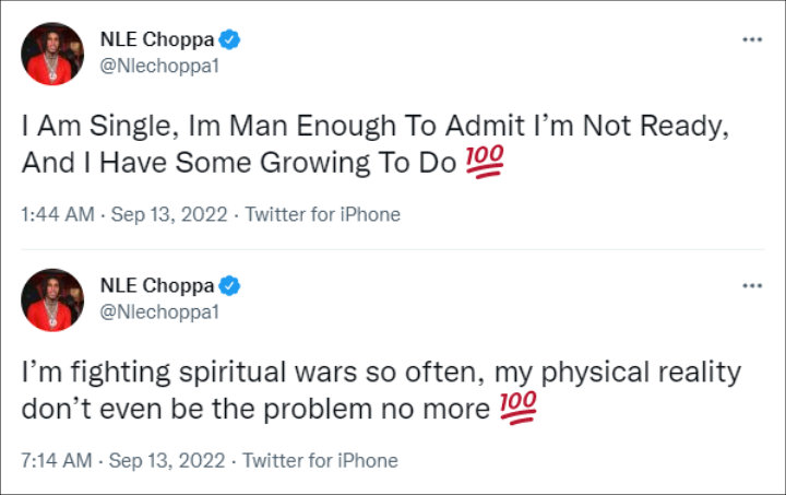 NLE Choppa's tweets