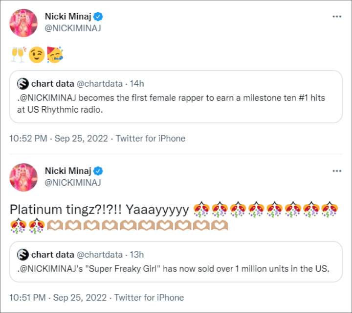 Nicki Minaj's tweets