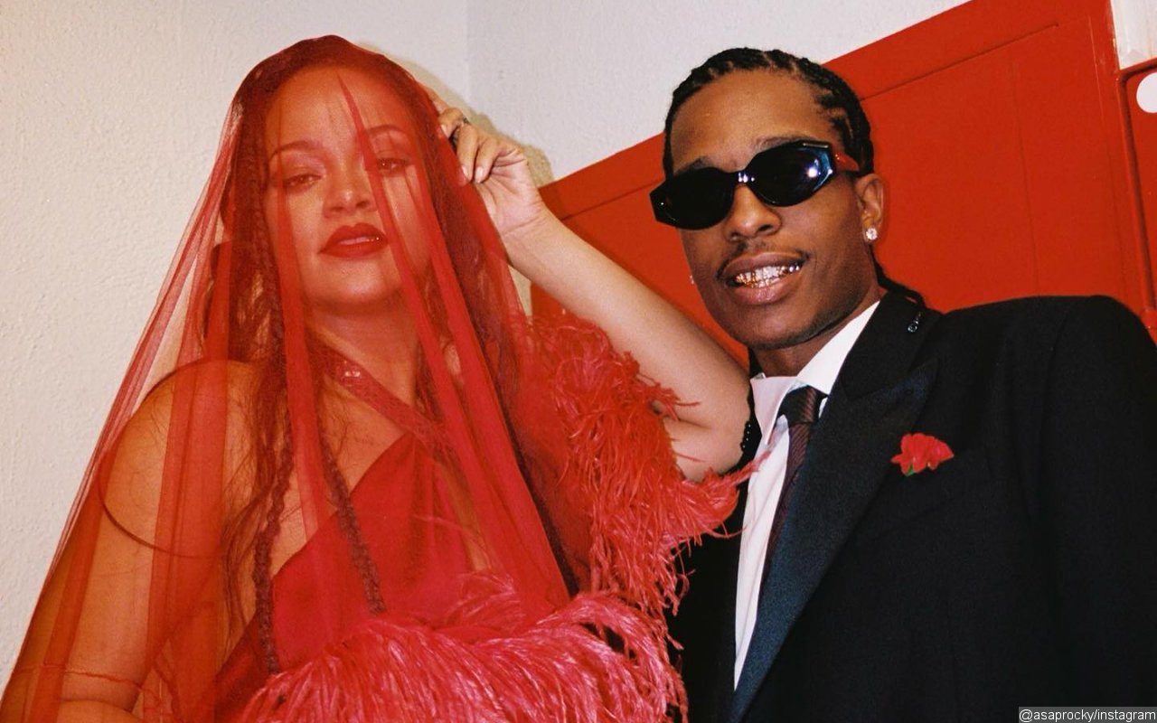Rihanna Gets Shy as She Rocks Revealing Dress for A$AP Rocky's Birthday Party