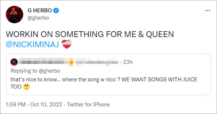 G Herbo's tweet