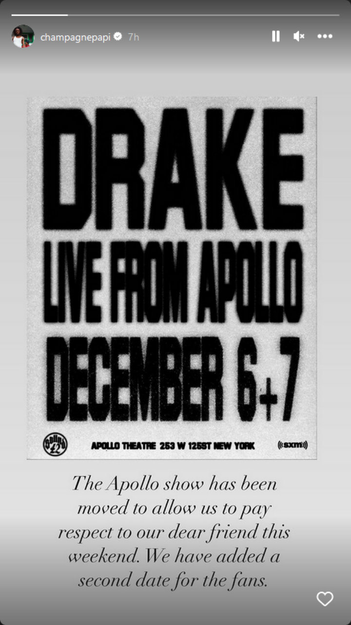 Drake's IG Story